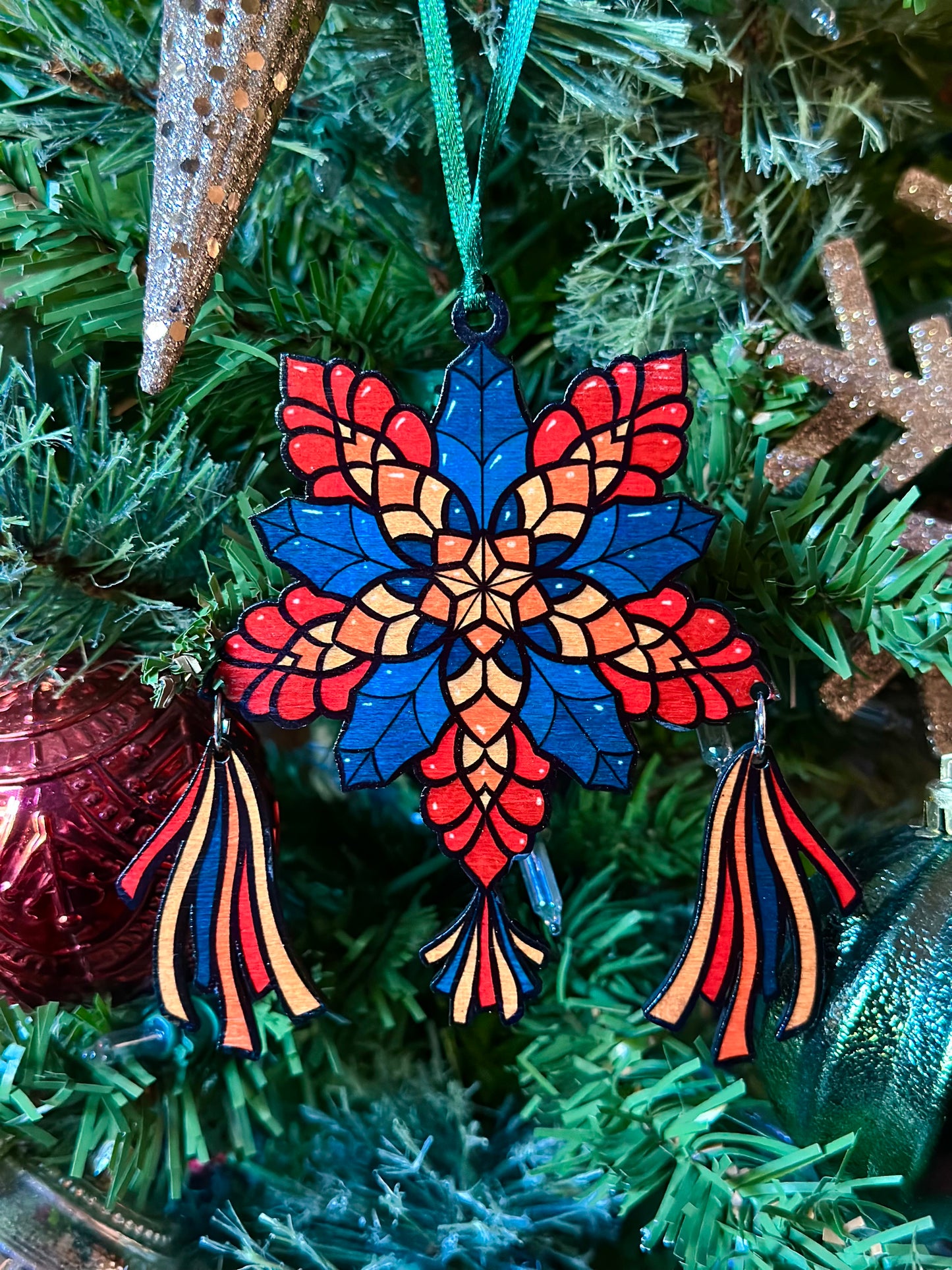 Parol Wood Ornament - Red