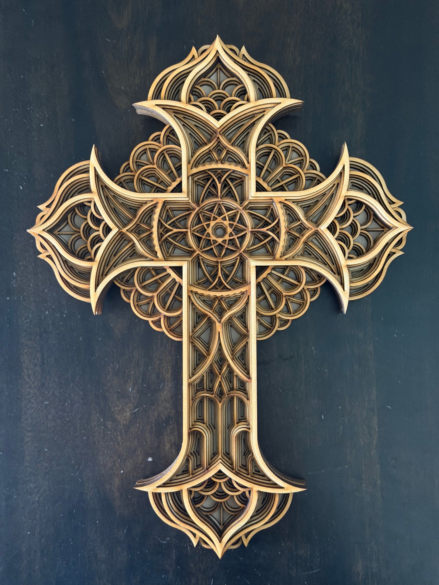 Layered Wood Cross - Version 6