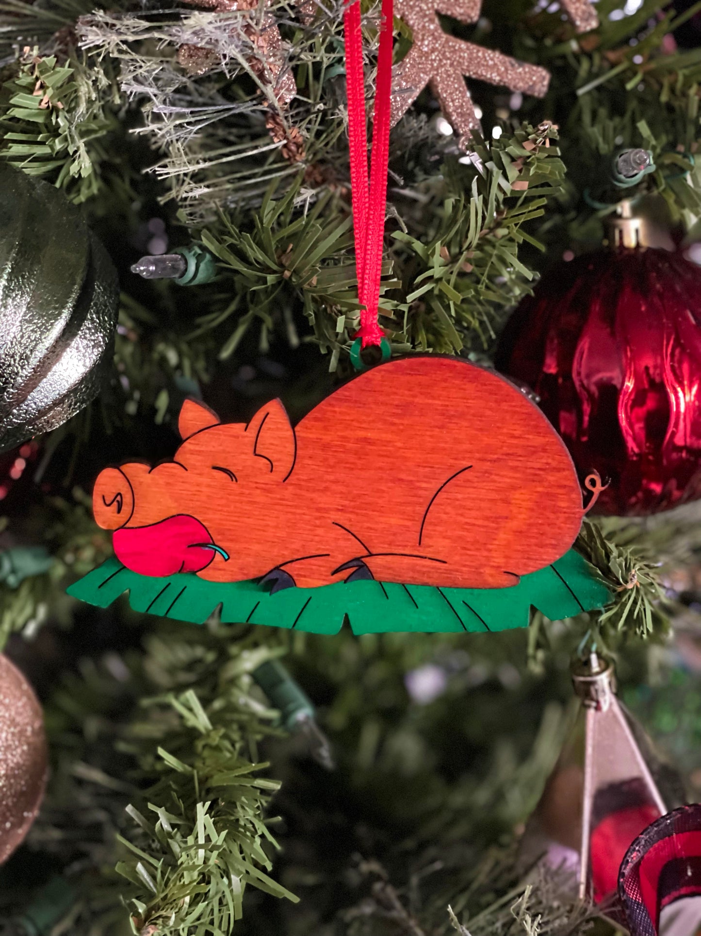 Lechon Wood Ornament