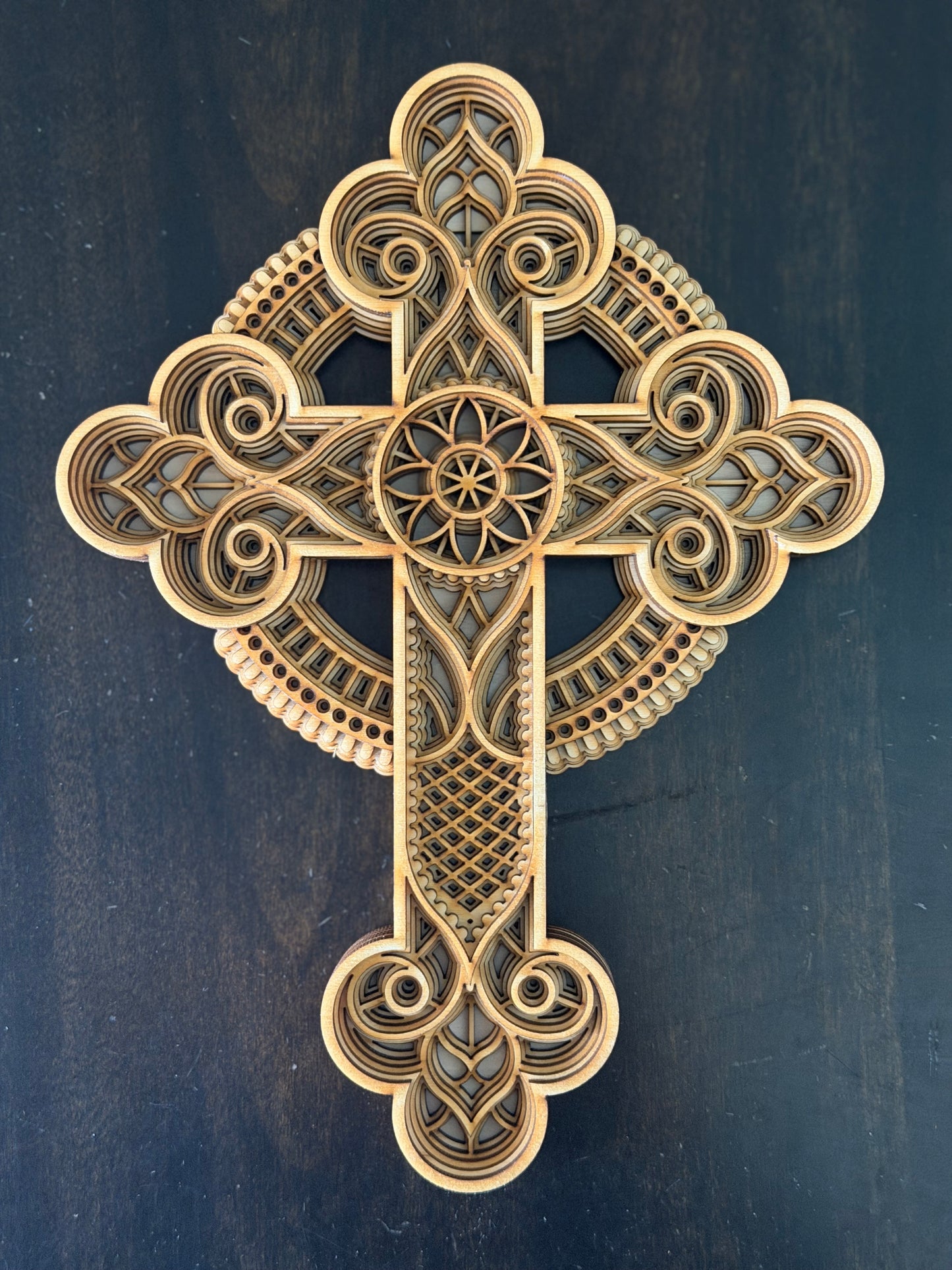 Layered Wood Cross - Version 4