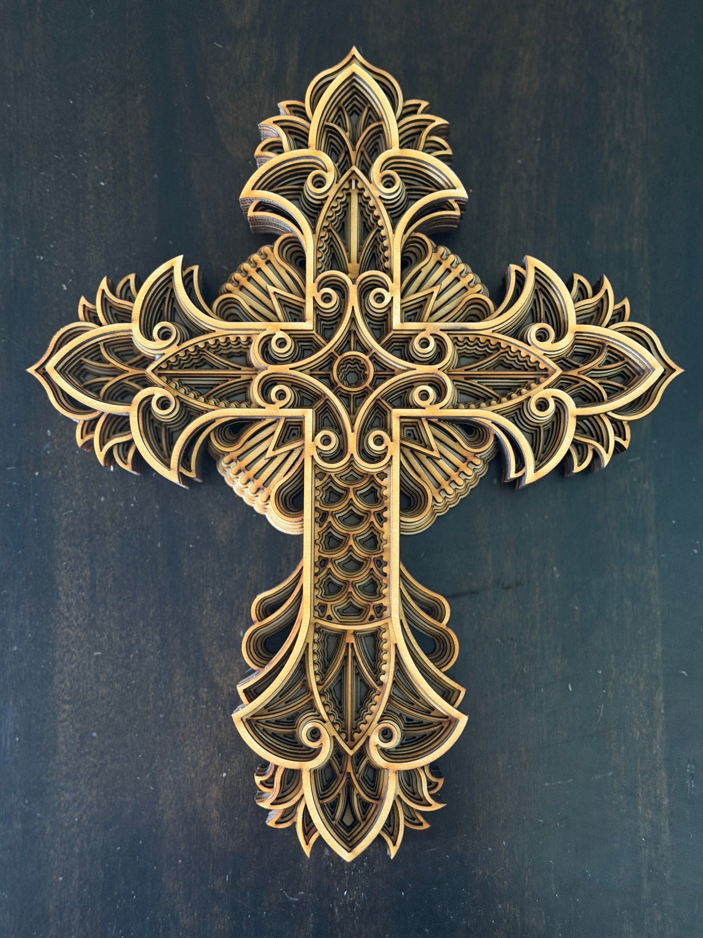 Layered Wood Cross - Version 5