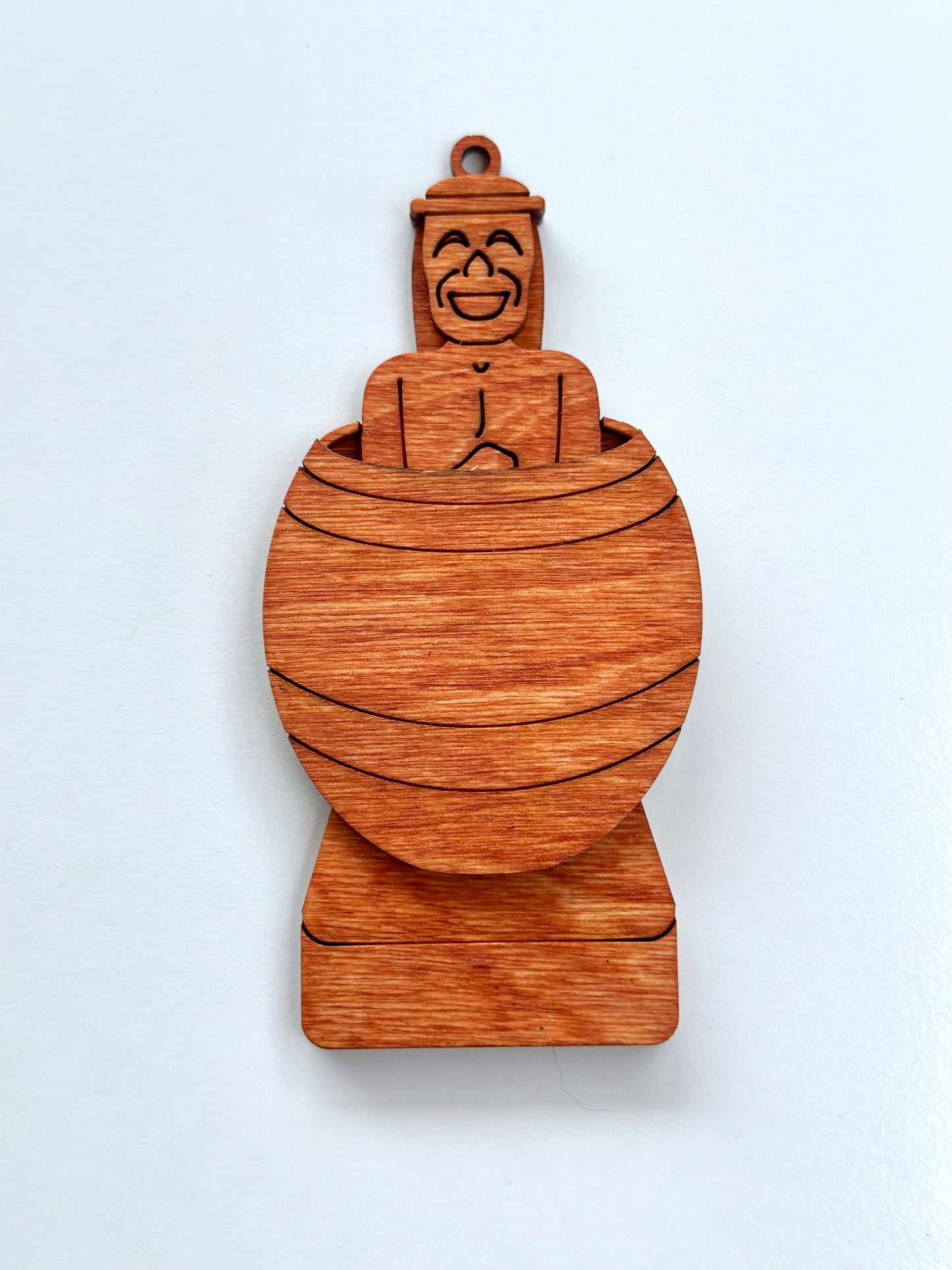 Barrel Man Wood Ornament
