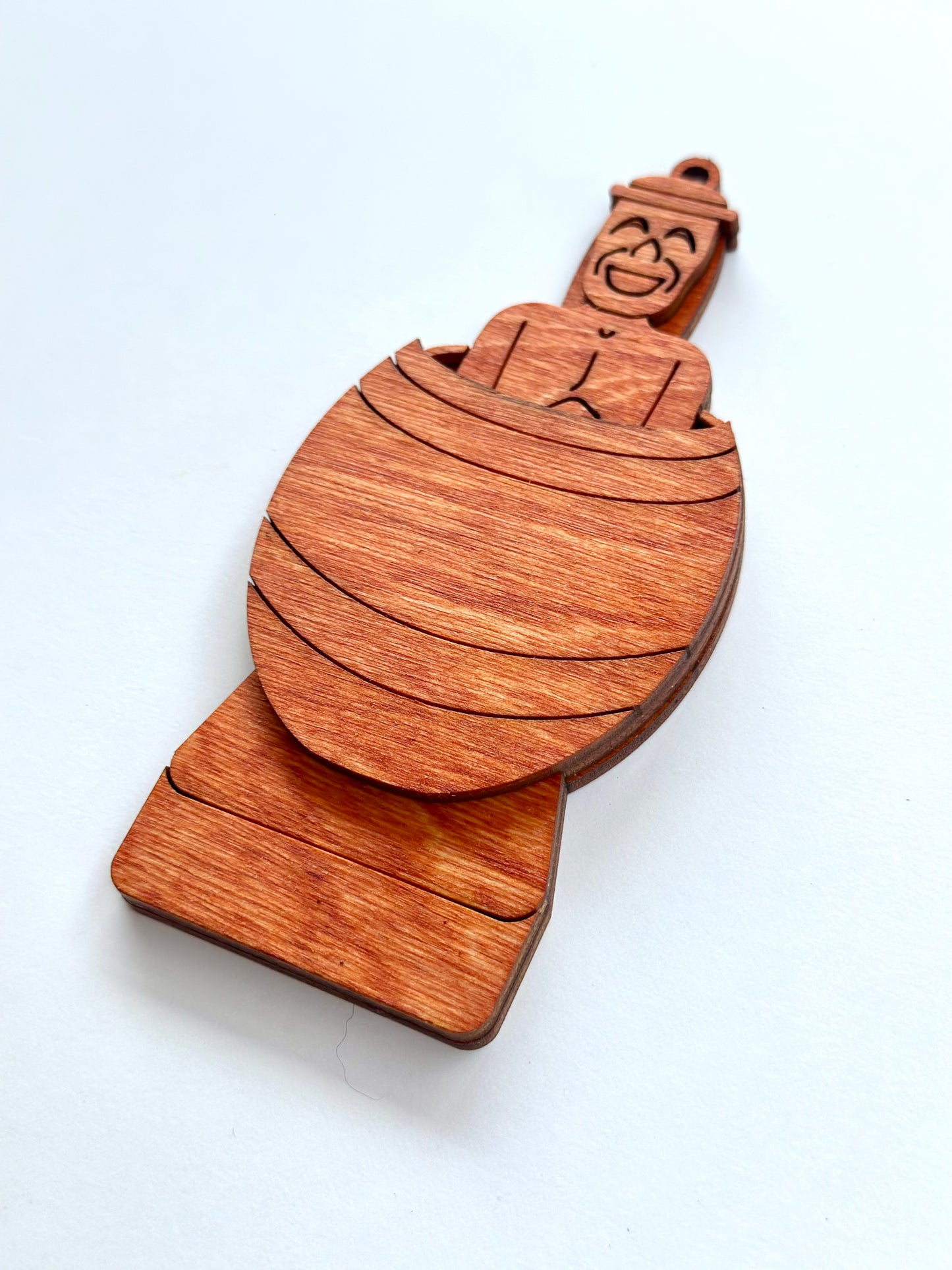 Barrel Man Wood Ornament