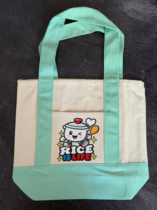Canvas Mini Tote - Rice Is Life