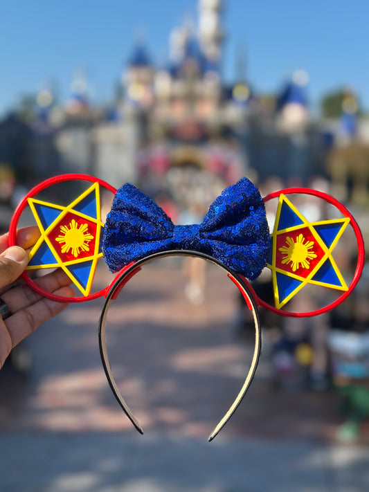 Filipino Parol Ears - Red, Blue & Yellow