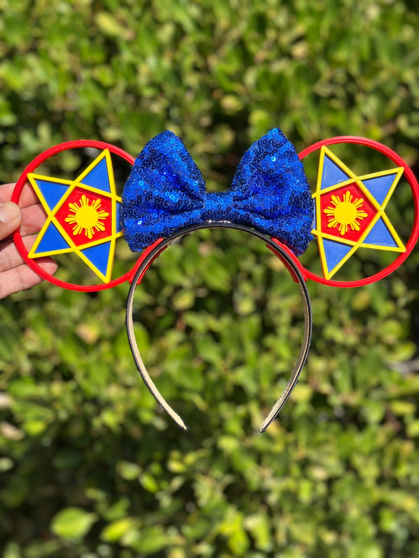Filipino Parol Ears - Red, Blue & Yellow