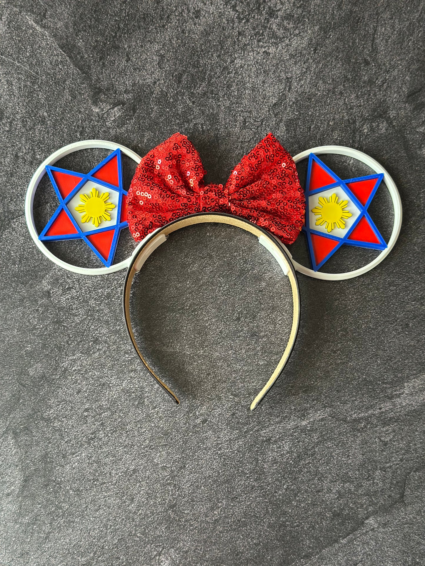Filipino Parol Ears - White, Red & Blue